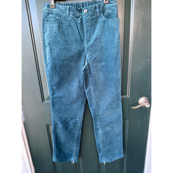 NWOT Denim & Co. QVC Adaptive Full Length Slim Straight Velveteen Pant Sz 10 - Picture 2 of 10